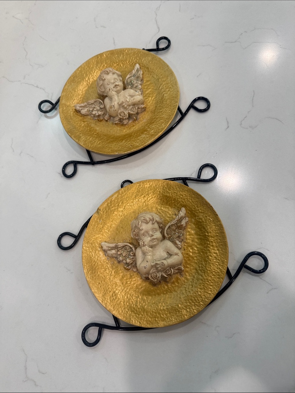 Vintage Ceramic Cherub Wall Hangings